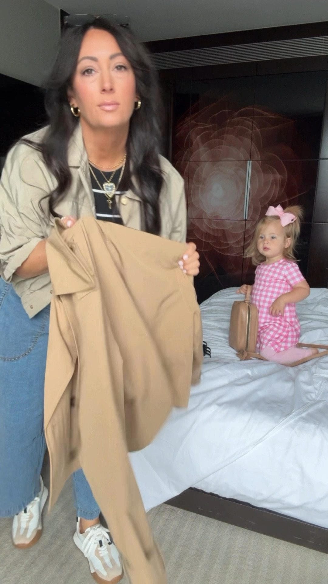 Medium in Zara jacket 
small in trench 
small pants 

#LTKFindsUnder50 #LTKTravel #LTKStyleTip