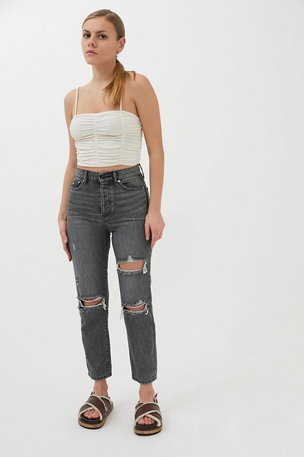 BDG High-Waisted Slim Straight Jean – Washed Black | Urban Outfitters (US and RoW)