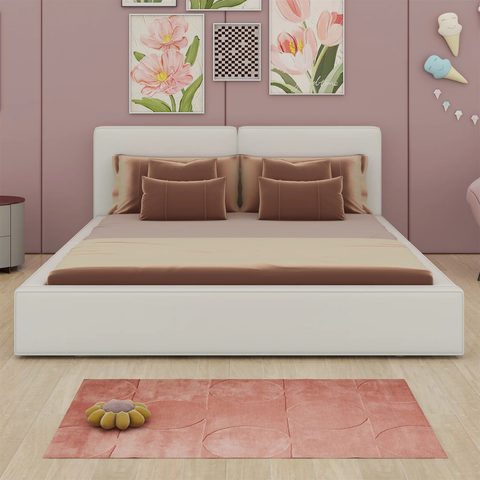 Latitude Run® Upholstered Platform Bed, Grounded Bed With Solid Frame | Wayfair | Wayfair North America