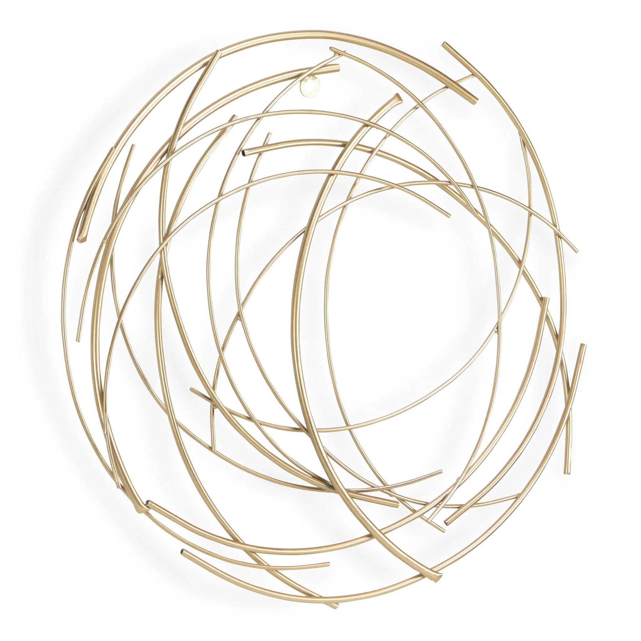 26" Gold Metal Abstract Round Hanging Wall Art Decor | Shop Simon
