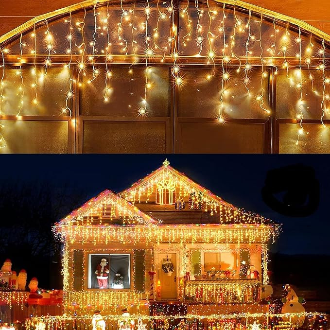 KiflyTooin Led Christmas Lights Outdoor Christmas Decorations Hanging Lights 400LED 8 Modes 75 Dr... | Amazon (US)