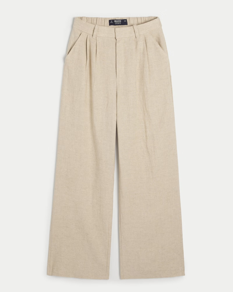 Women's Livvy Ultra High-Rise Linen-Blend Wide-Leg Pants from Hollister | Hollister (US)