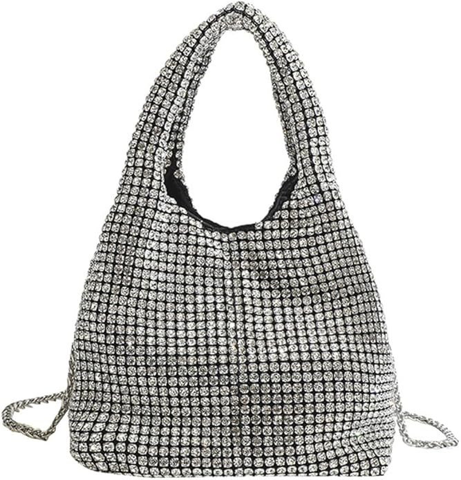 UMREN Bling Full Glitter Knotted Handbag for Women Crystal Rhinestone Hobo Dumpling Bag Diamond E... | Amazon (US)