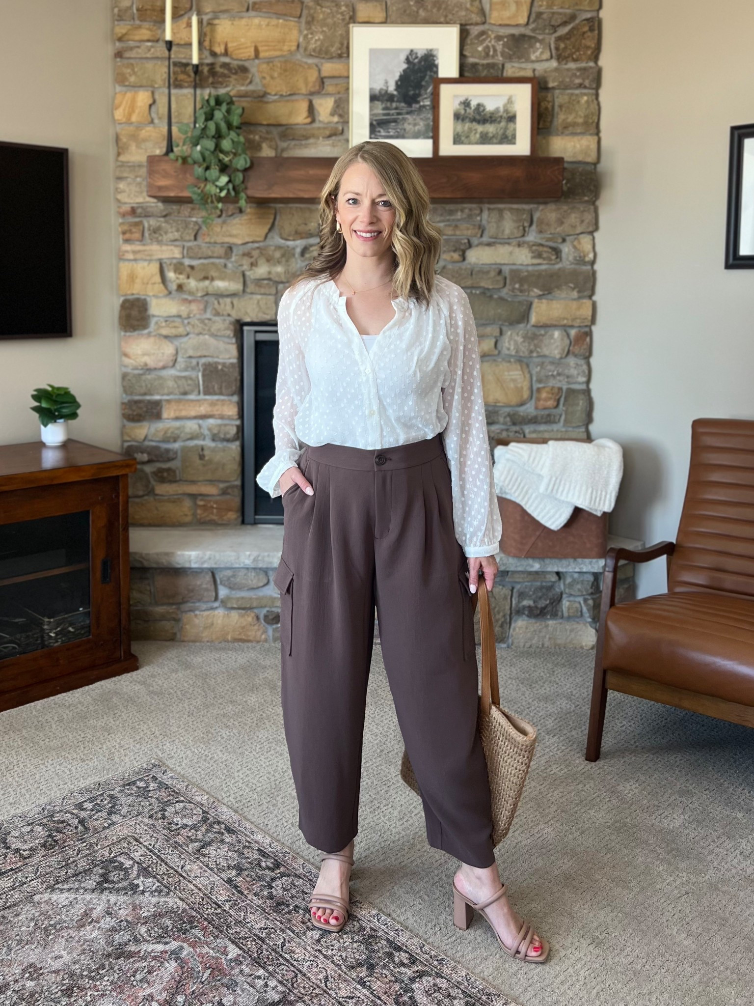 A great spring outfit for church, work, or a casual event. Love these dress cargo pants and the dainty blouse ❤️🌸

#LTKOver40 #LTKFindsUnder50 #LTKSeasonal