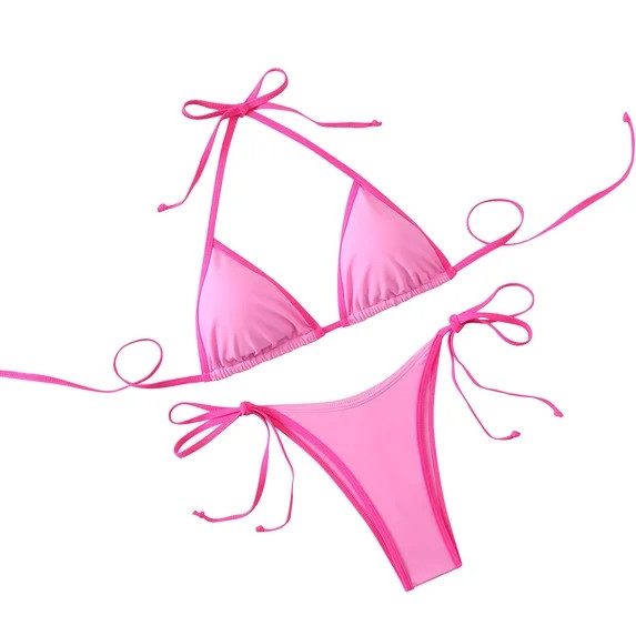 Hero image 0 of Awdenio Swim Suits for Women 2026 Triangle String Bikini Set 2 Piece Halter Swims... | Walmart (US)