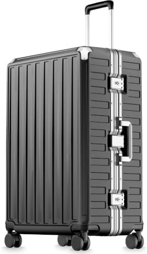 LUGGEX Checked Suitcase with Spinner Wheels, 8010S Aluminum Frame Zipperless Polycarbonate Hard S... | Amazon (US)