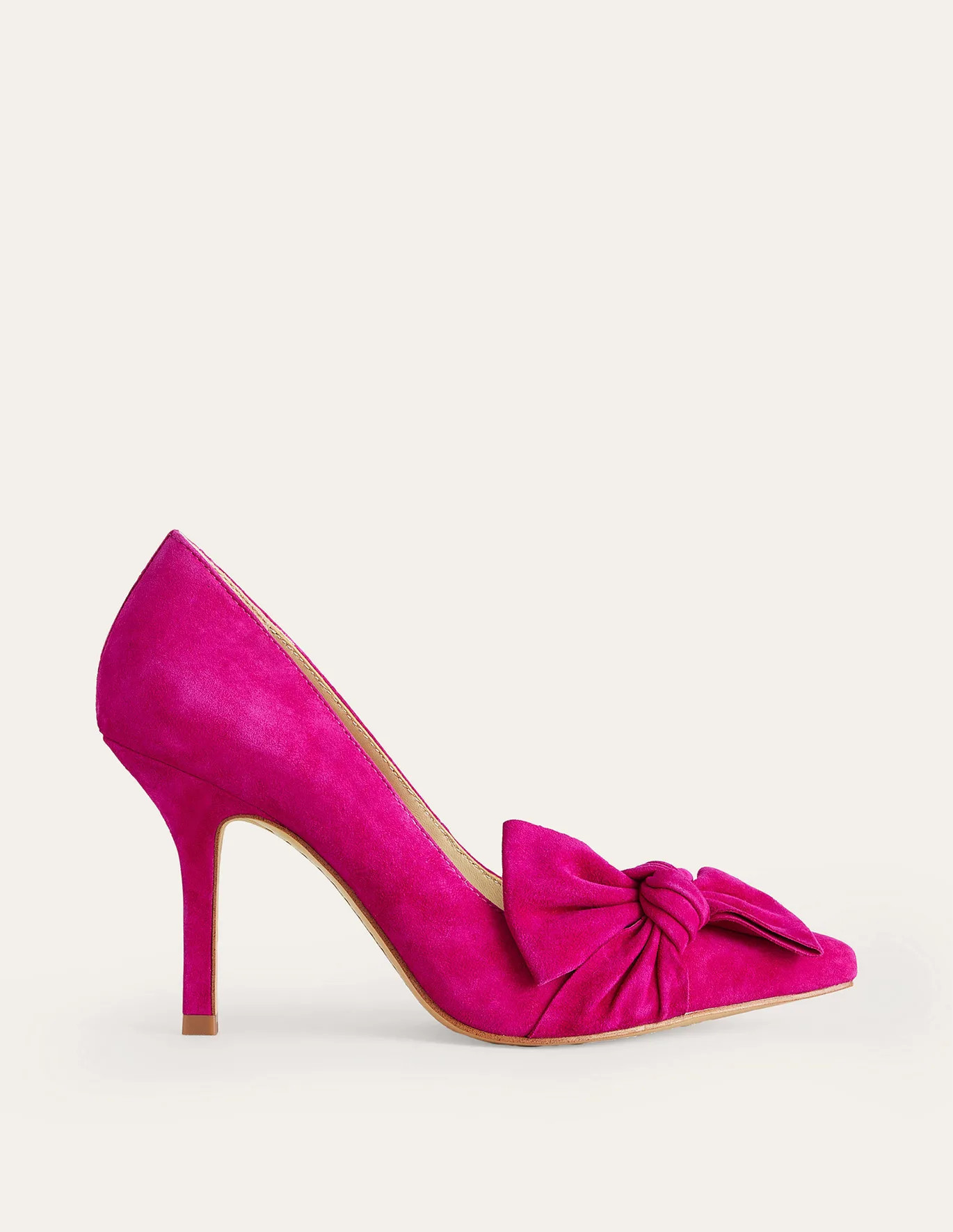 Suede-Bow Heeled Courts | Boden (US)