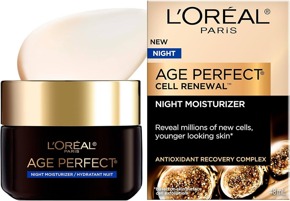 L'Oreal Paris Night Face Moisturizer Cream, Age Perfect Cell Renewal, with Antioxidant Recovery C... | Amazon (CA)