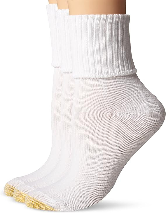Gold Toe womens Women's 3-pack Bermuda Turn Cuff Sock | Amazon (US)