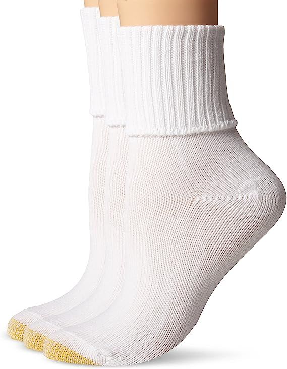 Gold Toe womens Women's 3-pack Bermuda Turn Cuff Sock | Amazon (US)