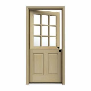 JELD-WEN 32 in. x 80 in. 9 Lite Unfinished Wood Prehung Left-Hand Inswing Dutch Back Door with Au... | The Home Depot