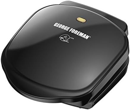 George Foreman 2-Serving Classic Plate Electric Indoor Grill and Panini Press, Black, GR10B | Amazon (US)