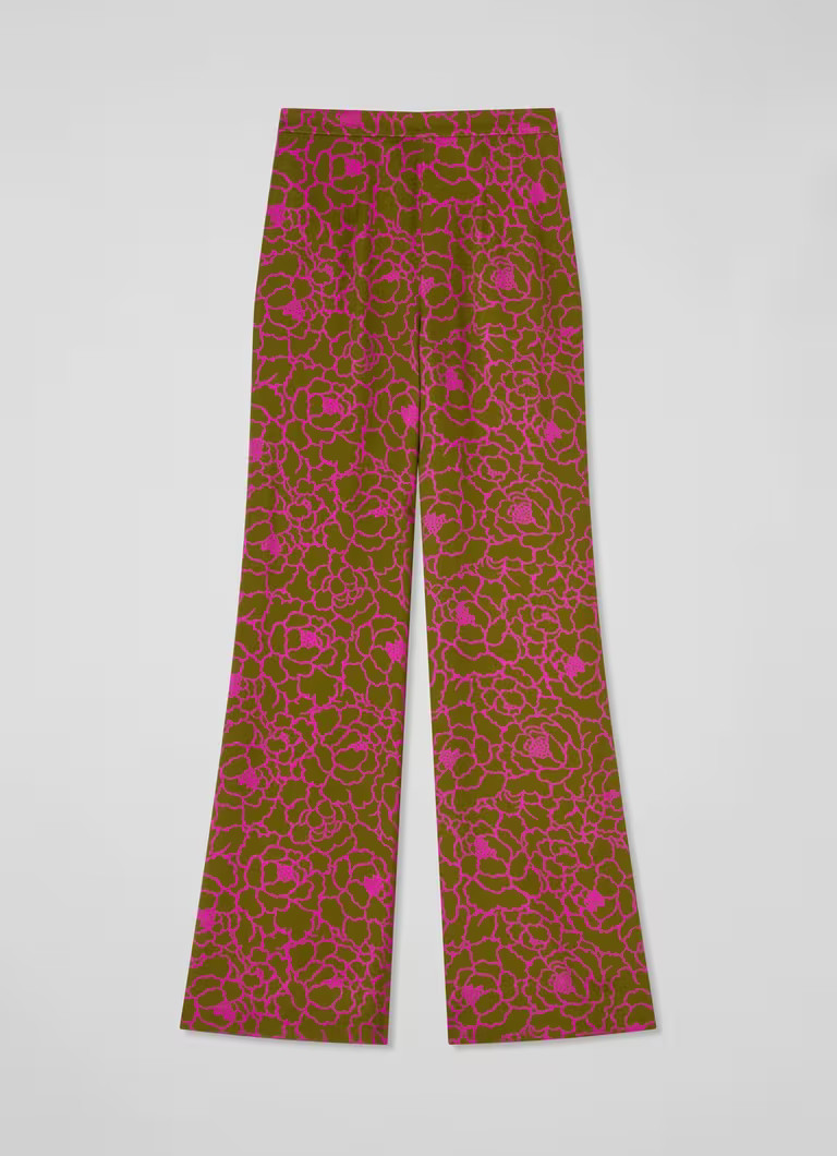 Esme Olive & Magenta  Peony Print Trouser | L.K. Bennett (UK)