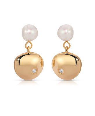 Small Pebble and Freshwater Pearl Dangle Earrings | Macy's