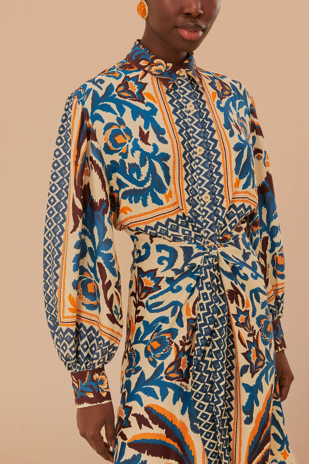 Toucans Scarf Sand Midi Dress | FarmRio (US)
