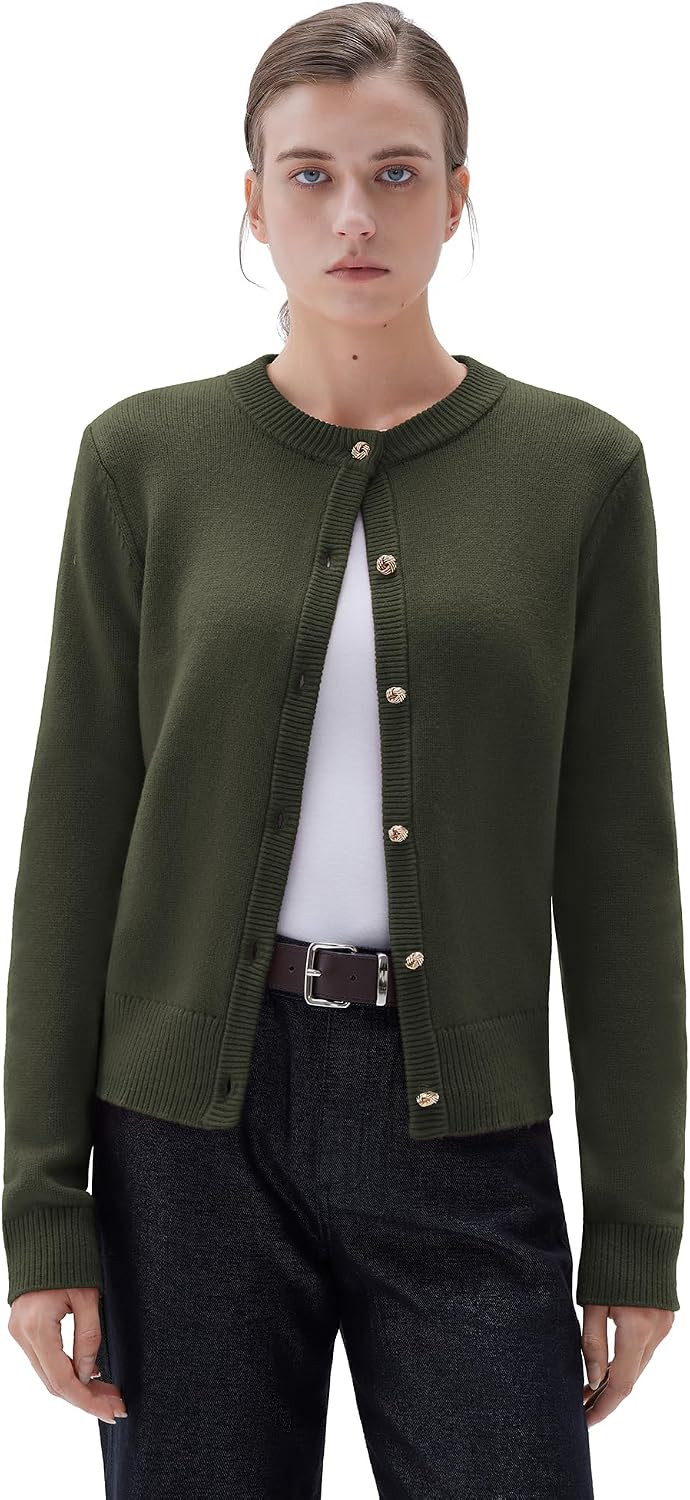 SUUKSESS Women Cashmere Chunky Cardigan Sweaters Button Up Knit Outfits | Amazon (US)