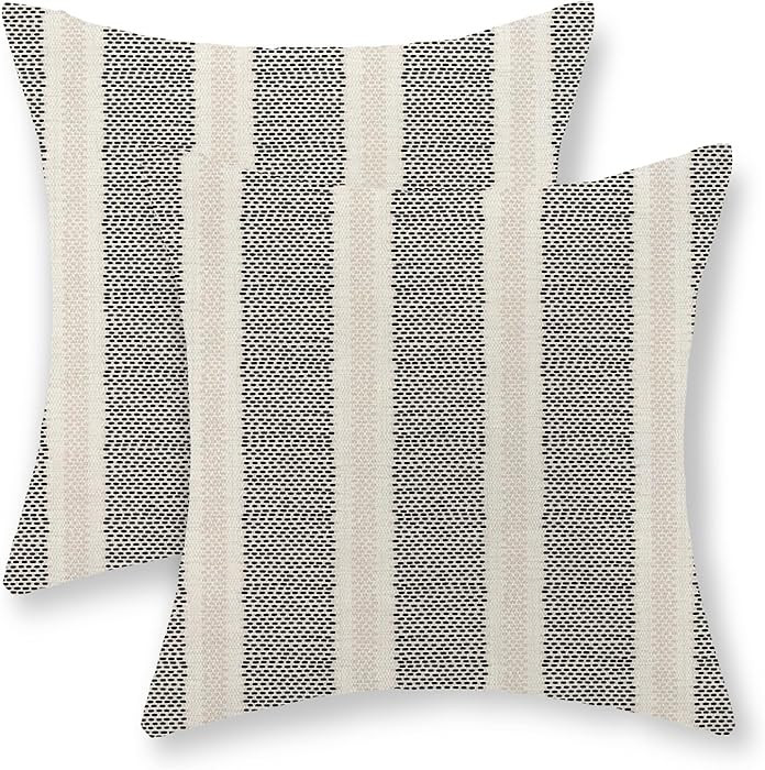 Black Polka Dot Pillow Covers 20x20 Inch Set of 2 Boho Striped Decorative Throw Pillow Covers Mod... | Amazon (US)
