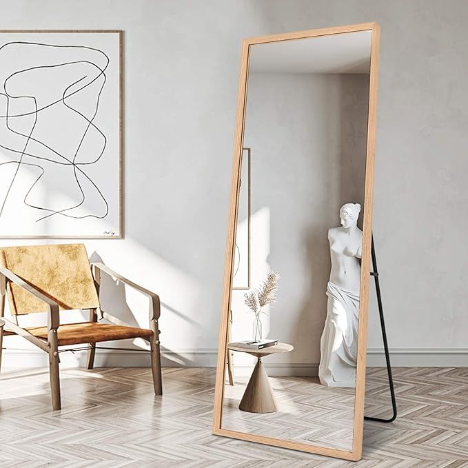 BOLEN 65”x22” Dressing Mirror Full Length Mirror Wood Frame Dressing Mirror Standing/Wall-Mou... | Amazon (US)