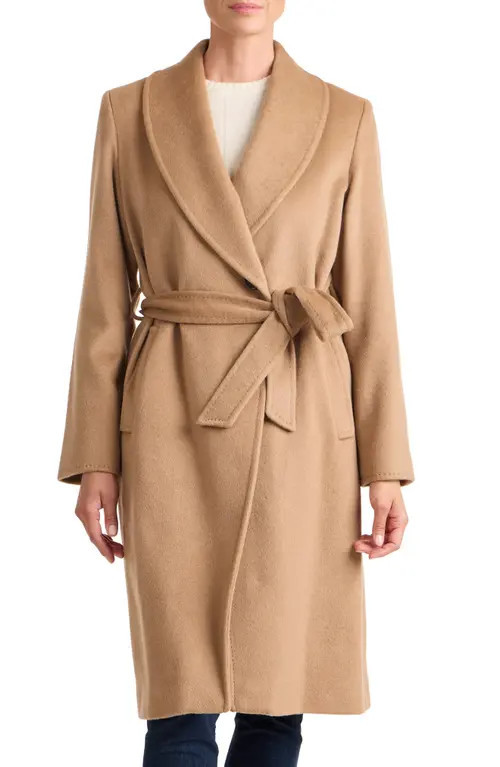 Sofia Cashmere Shawl Collar Camel Hair Coat in 251Cam at Nordstrom, Size 4 | Nordstrom