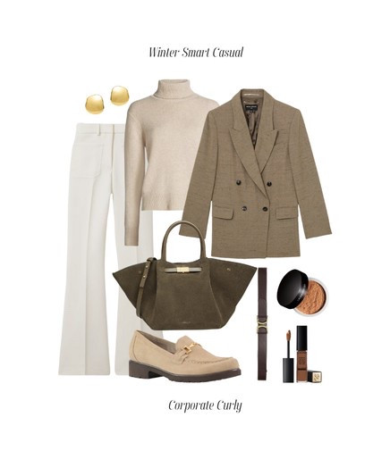 Cream tones, cozy cashmere, and a sharp blazer—your smart casual winter uniform is here.

winter smart casual, twill high rise trousers, cream flared pants, cashmere turtleneck sweater, double breasted blazer, neutral winter outfit, chic winter look, elevated basics, cold weather style, LTK winter inspo

#LTKWorkwear #LTKItBag #LTKStyleTip