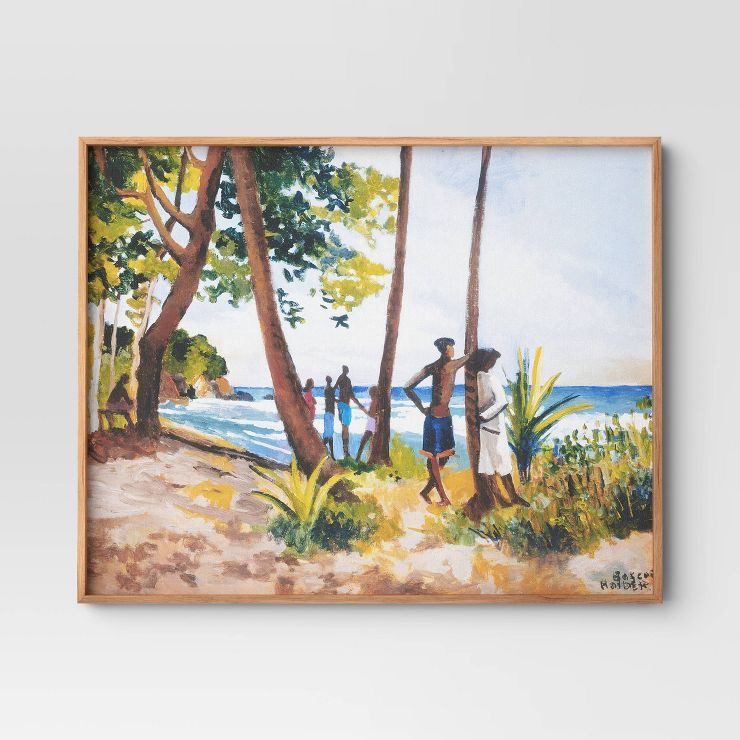 30" x 24" Village Waterfront by Boscoe Holder Framed Canvas board - Threshold™ | Target