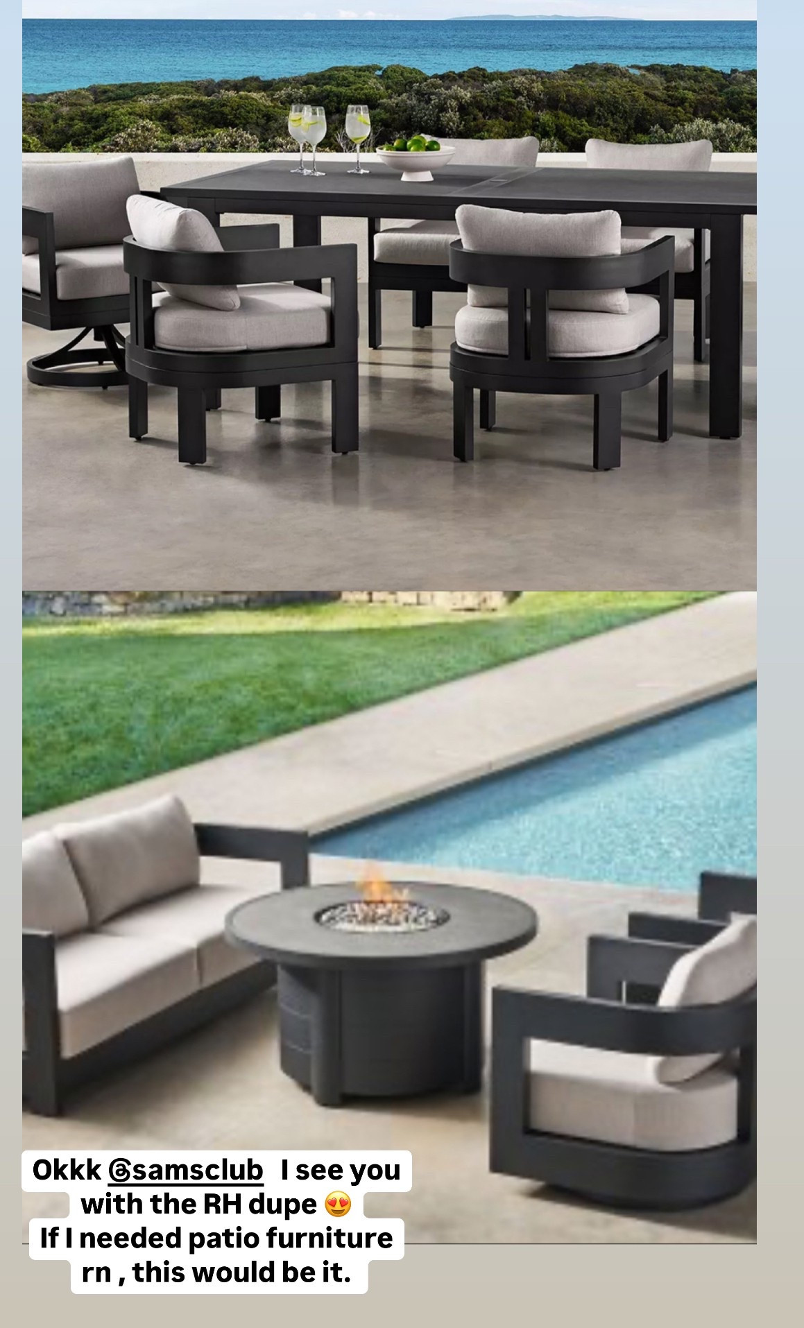 Restoration Hardware Dupe patio furniture at Sam’s Club! If I needed it, this is what I’d be buying. #Patiofurniture #RHDupe #Westelmdupe #Highendlookalike #Modern #outdoorfurniture 

#LTKHome