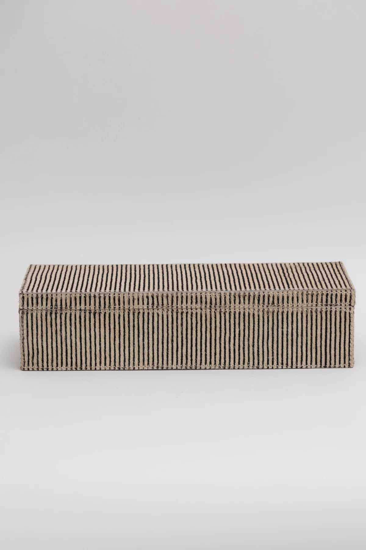Striped Hide Leather Decorative Box | THELIFESTYLEDCO