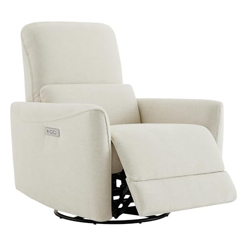 CHITA Power Swivel Glider Recliner Chair, Nursery Glider, Medium, Linen | Amazon (US)