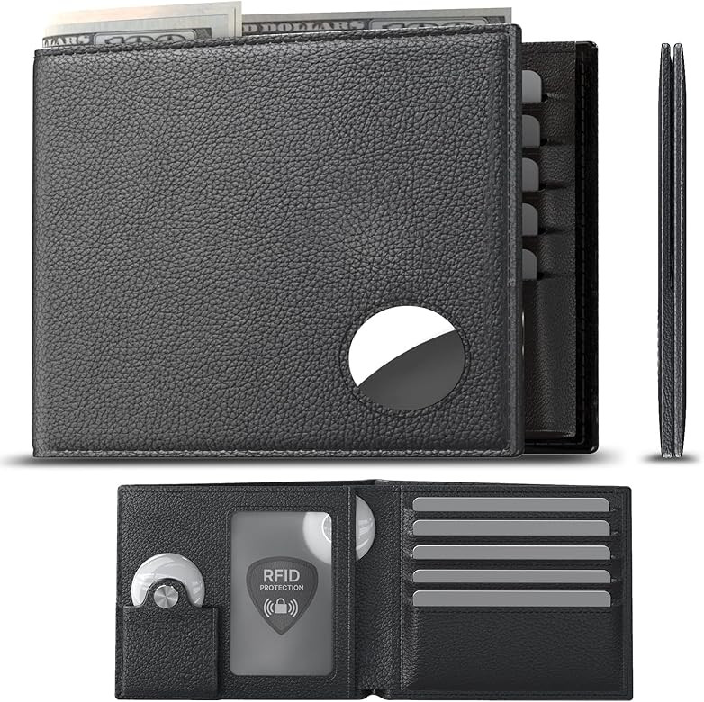 typecase Mens Leather Wallet with AirTag Holder: Hidden Pocket Compatible with Apple Air Tag,Top ... | Amazon (US)