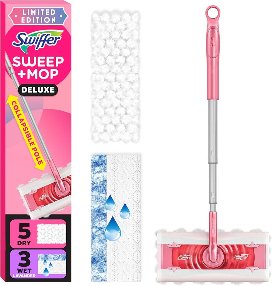 Swiffer Sweep and Mop Deluxe, Limited Edition Pink Wicked: for Good, 2-in-1 Floor Mopping and Swe... | Amazon (US)
