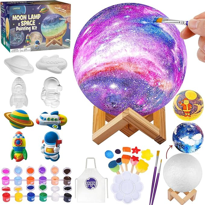 Paint Your Own Moon Lamp Kit, Christmas Gifts DIY Space Moon Night Light, Art Supplies Arts & Cra... | Amazon (US)