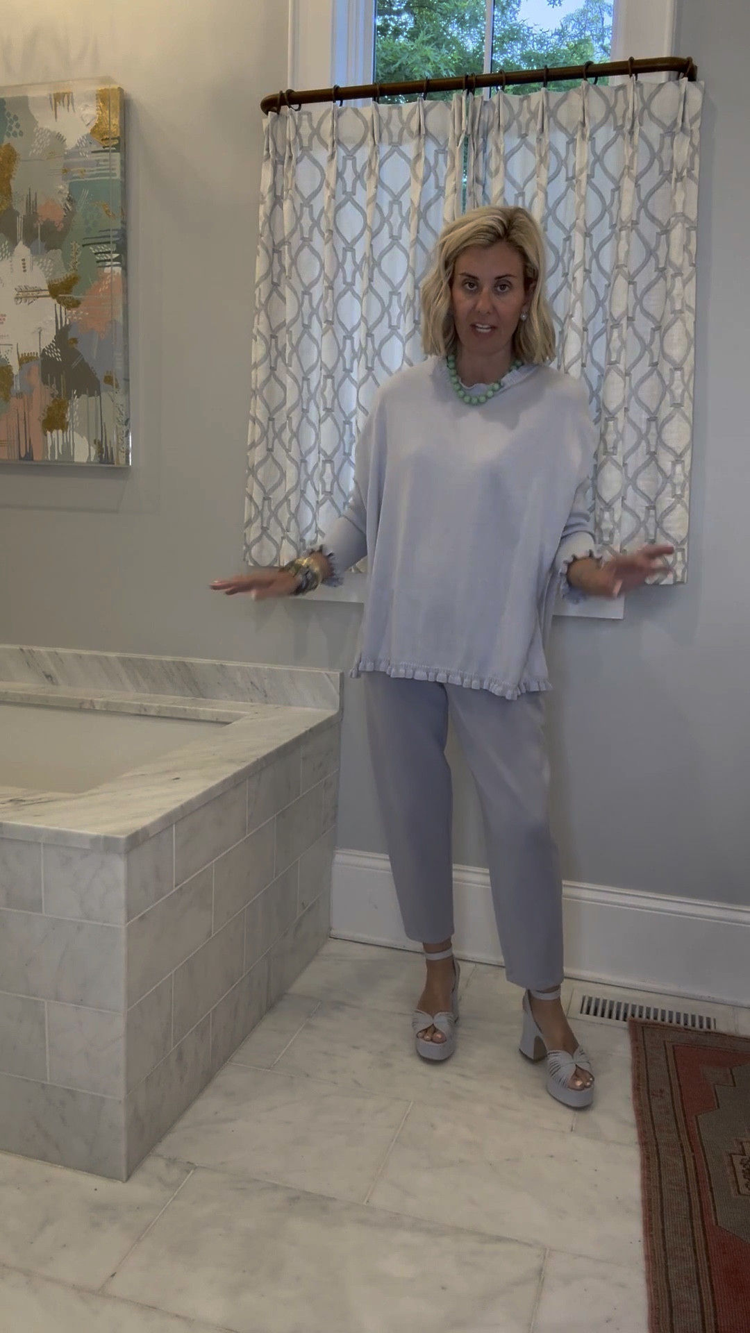 Love a monochromatic look and the all blue look is such a yes! The Mersea sweater that we all know and love… literally wear it year-round. ￼
Sweater - o/s
Pants - small petite
Heel - 8 tts 



#LTKootd #LTKgrwm #LTKmomlife