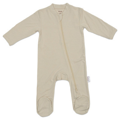 Lulujo Baby Footed Sleeper Beige | Well.ca
