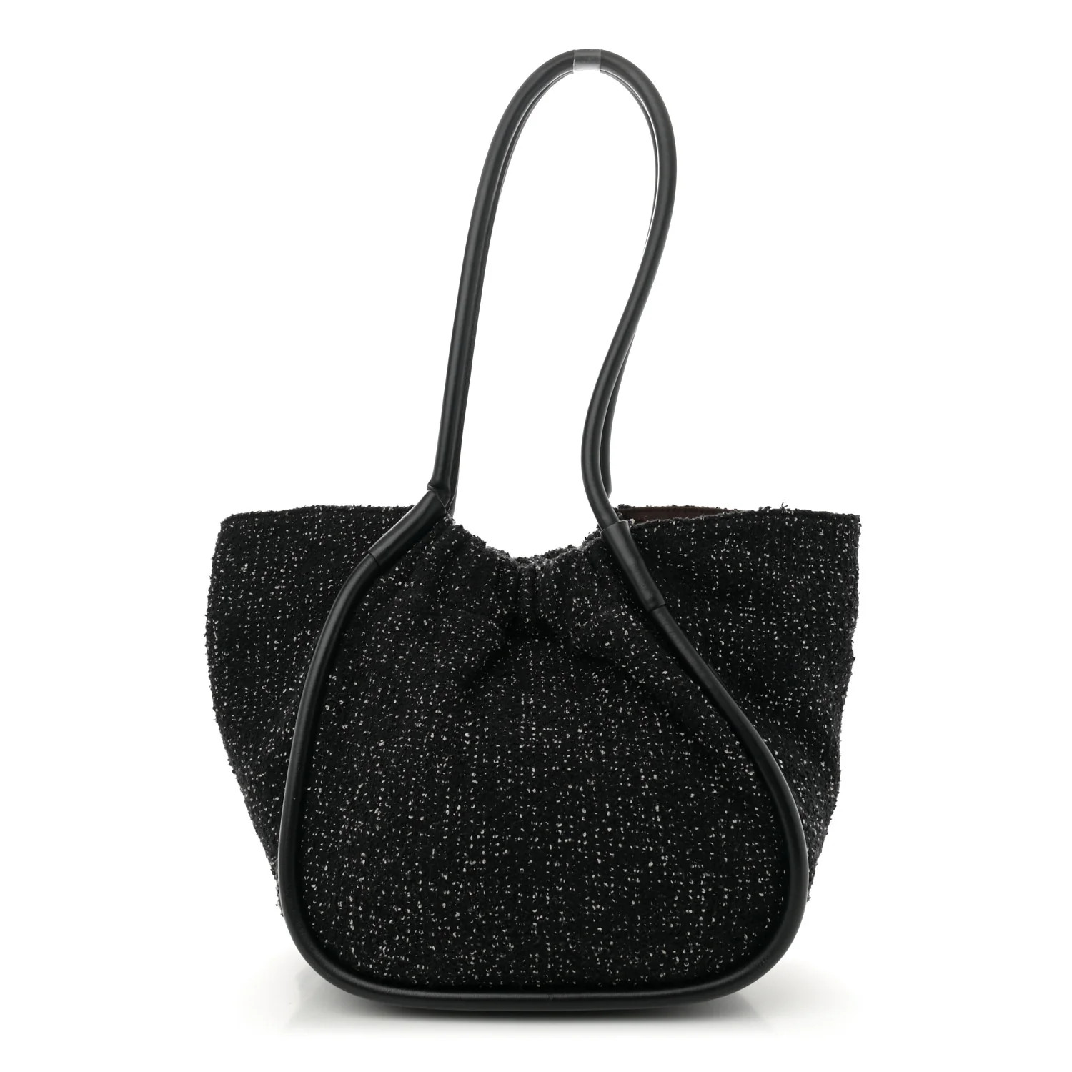 Tweed Large Ruched Tote Black | FASHIONPHILE (US)