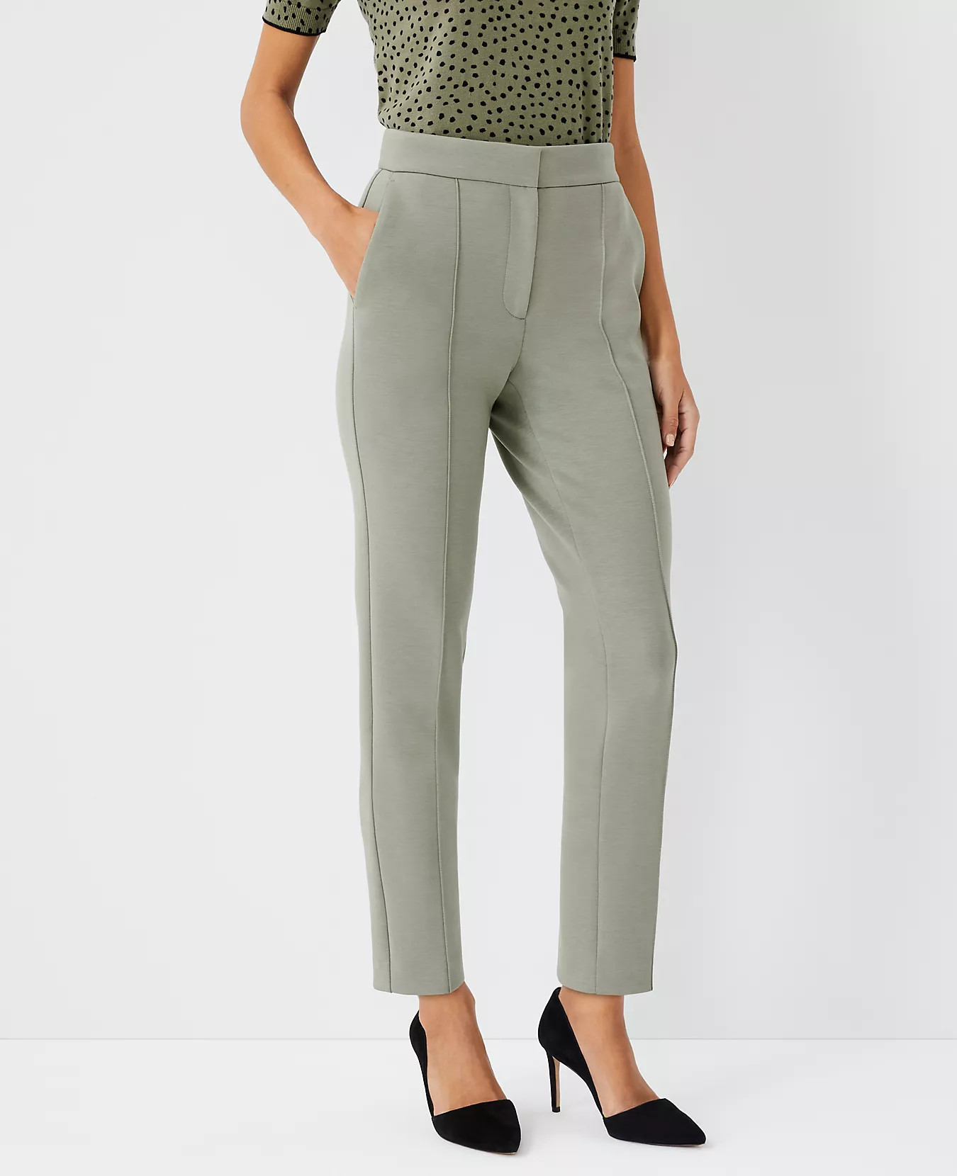 The Petite High Waist Ankle Pant in Double Knit | Ann Taylor (US)