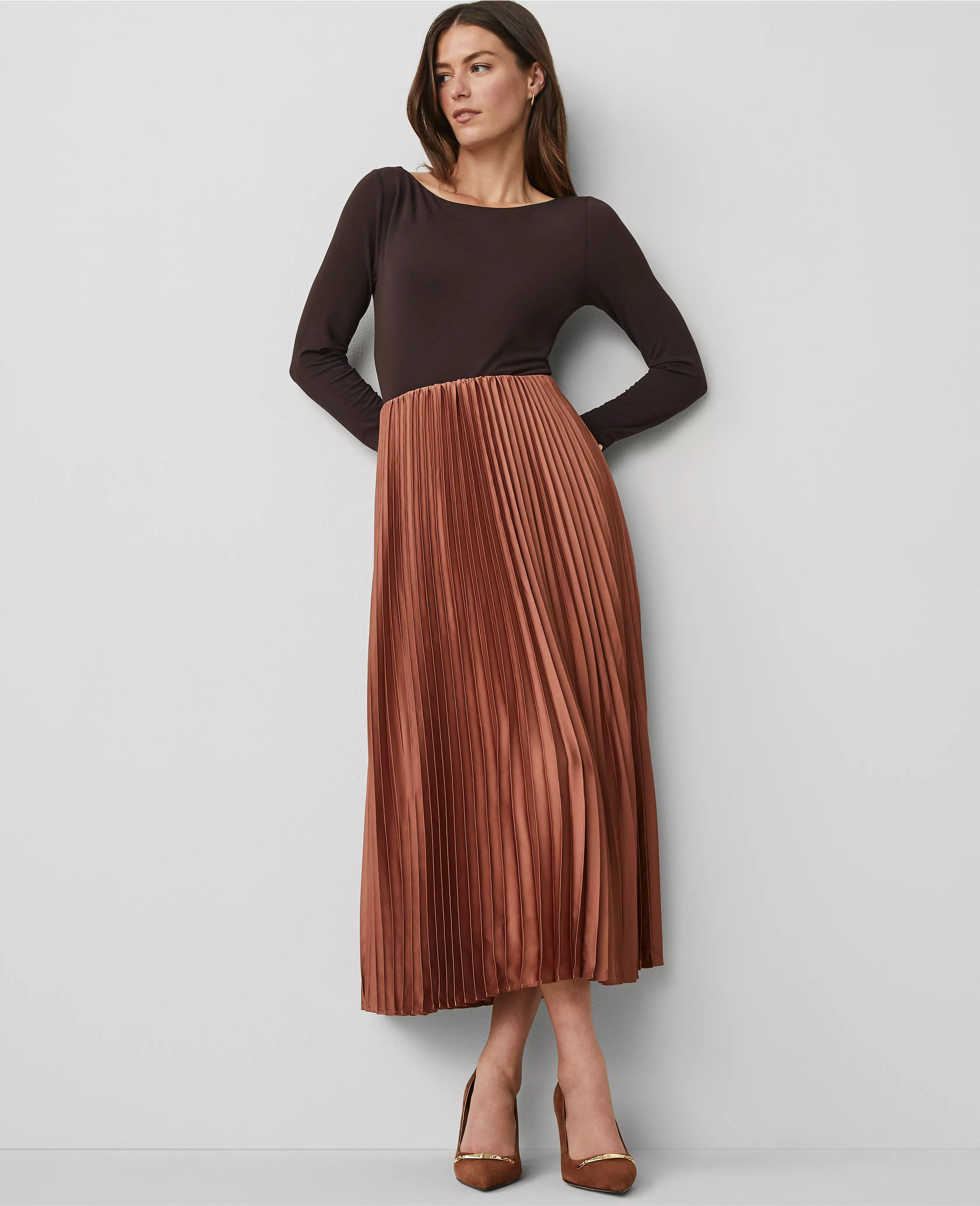 Pleated Midi Skirt | Ann Taylor (US)