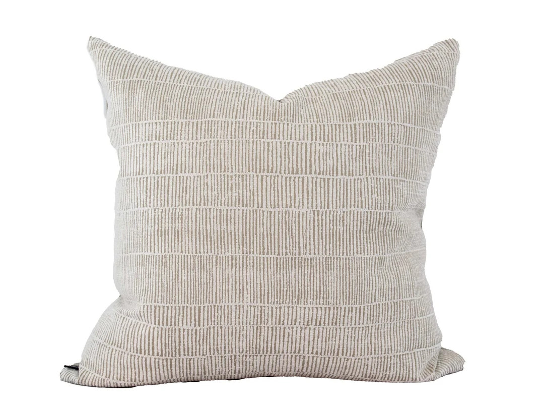 Designer Putty Matchstick Stripe Pillow Cover / Neutral Throw - Etsy | Etsy (US)