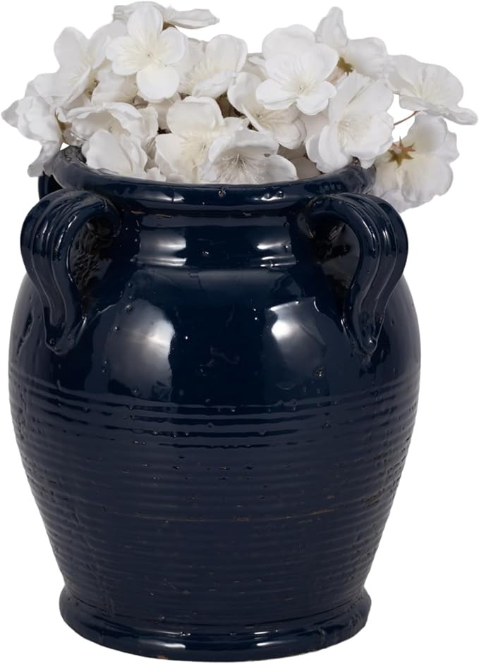 Sagebrook Home Handcrafted Pottery Terracotta Vase - Decorative Rustic Home Accent - Casual Style... | Amazon (US)