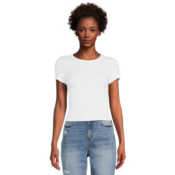 No Boundaries Juniors Crewneck Seamless T-Shirt | Walmart (US)
