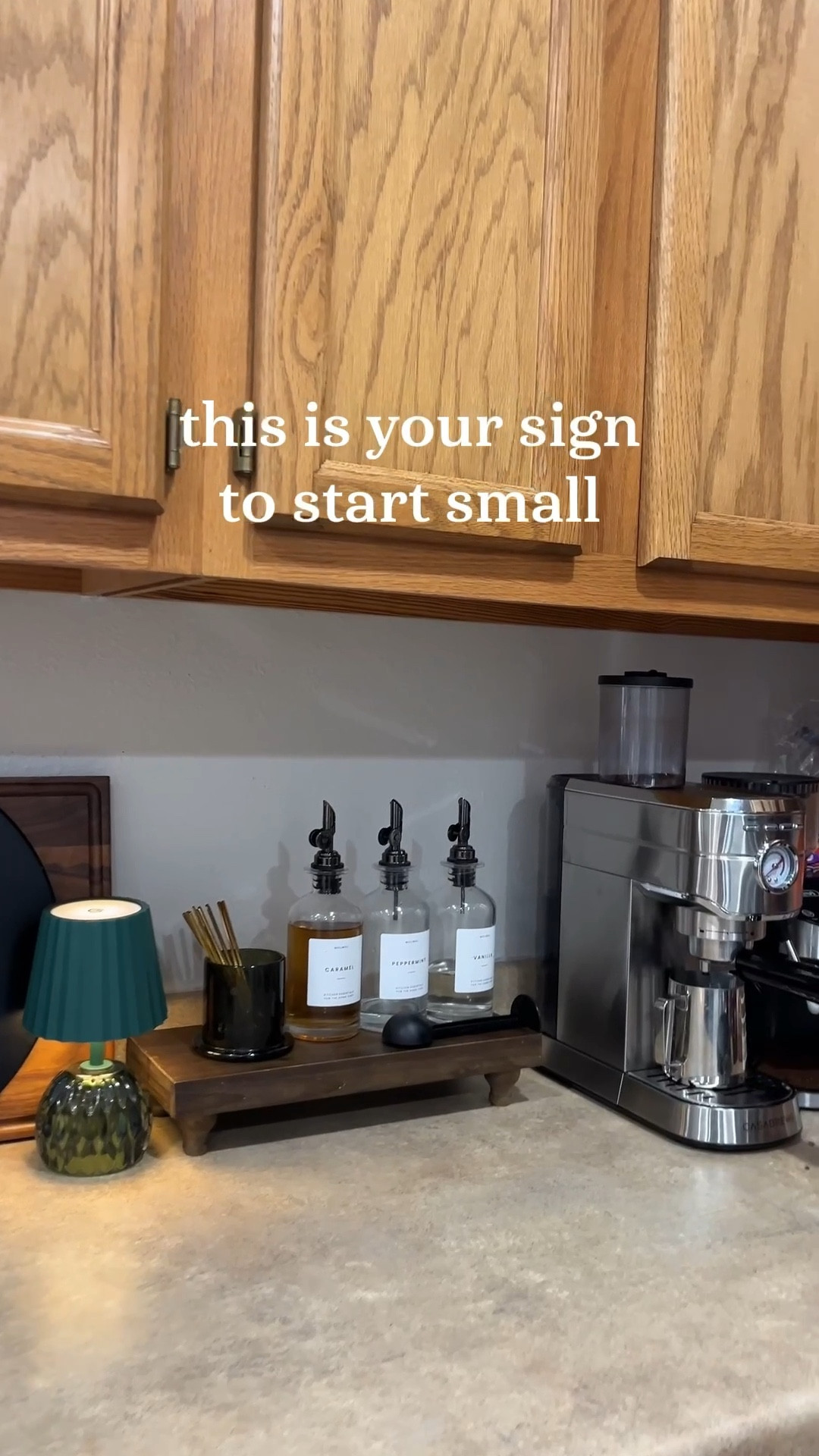 Happy Small Stuff Saturday⬇️

I didn’t deep clean my whole kitchen… just this one little spot. Small Stuff Saturday is our reminder that progress doesn’t have to be all or nothing. Every Saturday, I tackle one small house project in under 30 minutes. No waiting until I have more time, no overwhelming projects. And honestly? These tiny resets add up faster than you think.

Today’s win: a cleaned + reorganized coffee station. If your house feels stuck, try starting small. One drawer. One shelf. One corner. That’s it.

✨What’s one little house project you’d like to tackle this weekend? Let me know in a comment and I will cheer you on!



#SmallStuffSaturday #30MinuteReset #RealLifeOrganizing #KitchenOrganization  #coffeestation 

#LTKmorningroutine #LTKHome #LTKmomlife