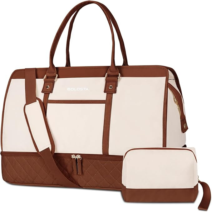 BOLOSTA Large Weekender Bags for Women with Shoe Compartment & Wet Pocket, Carry on Overnight Bag... | Amazon (US)