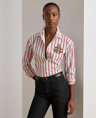 Women's Relaxed Fit Striped Shirt | Macy's