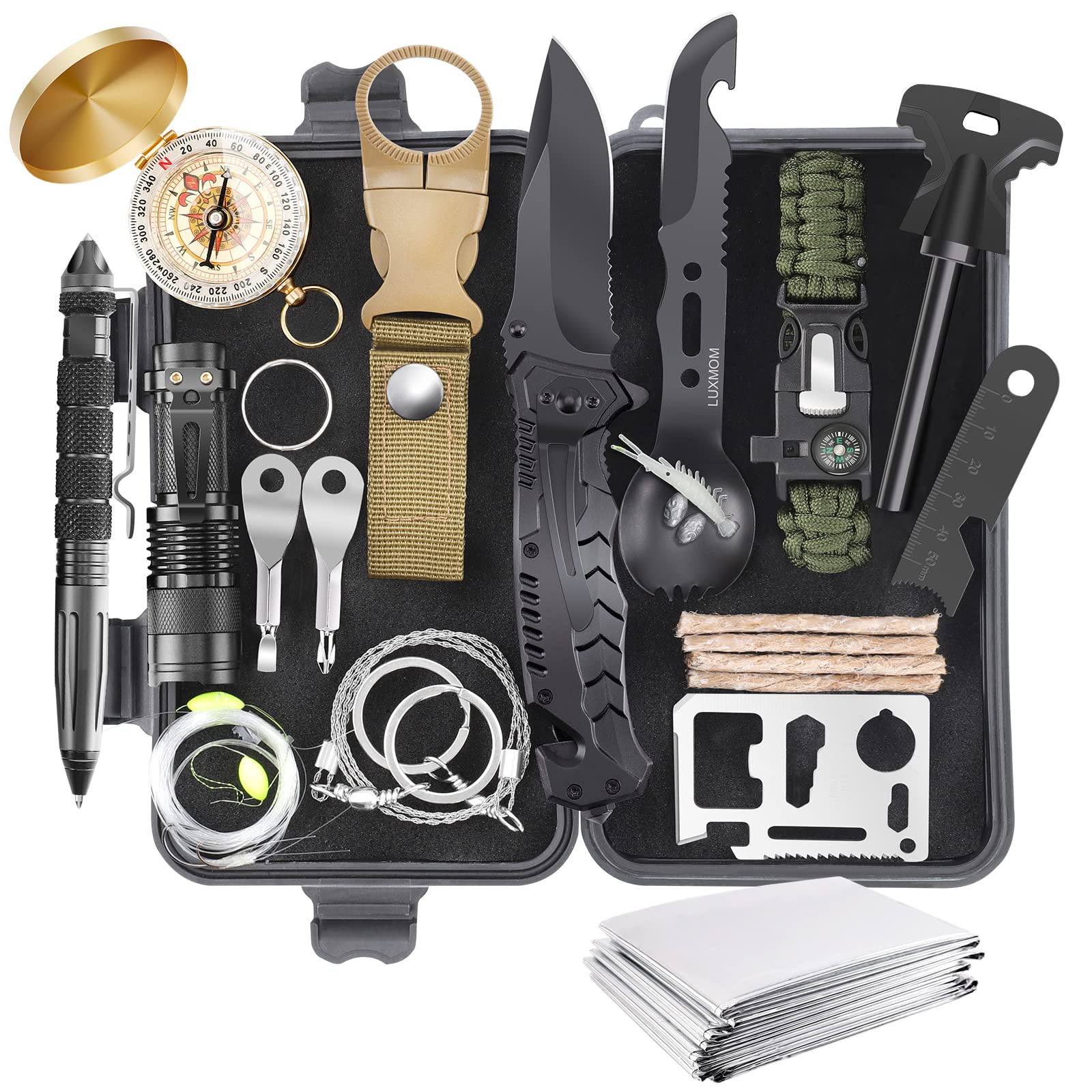 Gifts for Men Dad Husband Teenage Boy, Survival Kit 28 in 1, Survival Gear Tool Emergency Tactica... | Amazon (US)