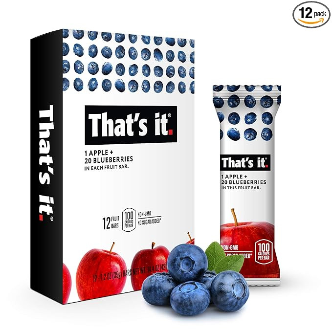 That's it Apple 100% Natural Real Fruit Bar, Best High Fiber Vegan, Gluten Free Healthy Snack, Pa... | Amazon (US)