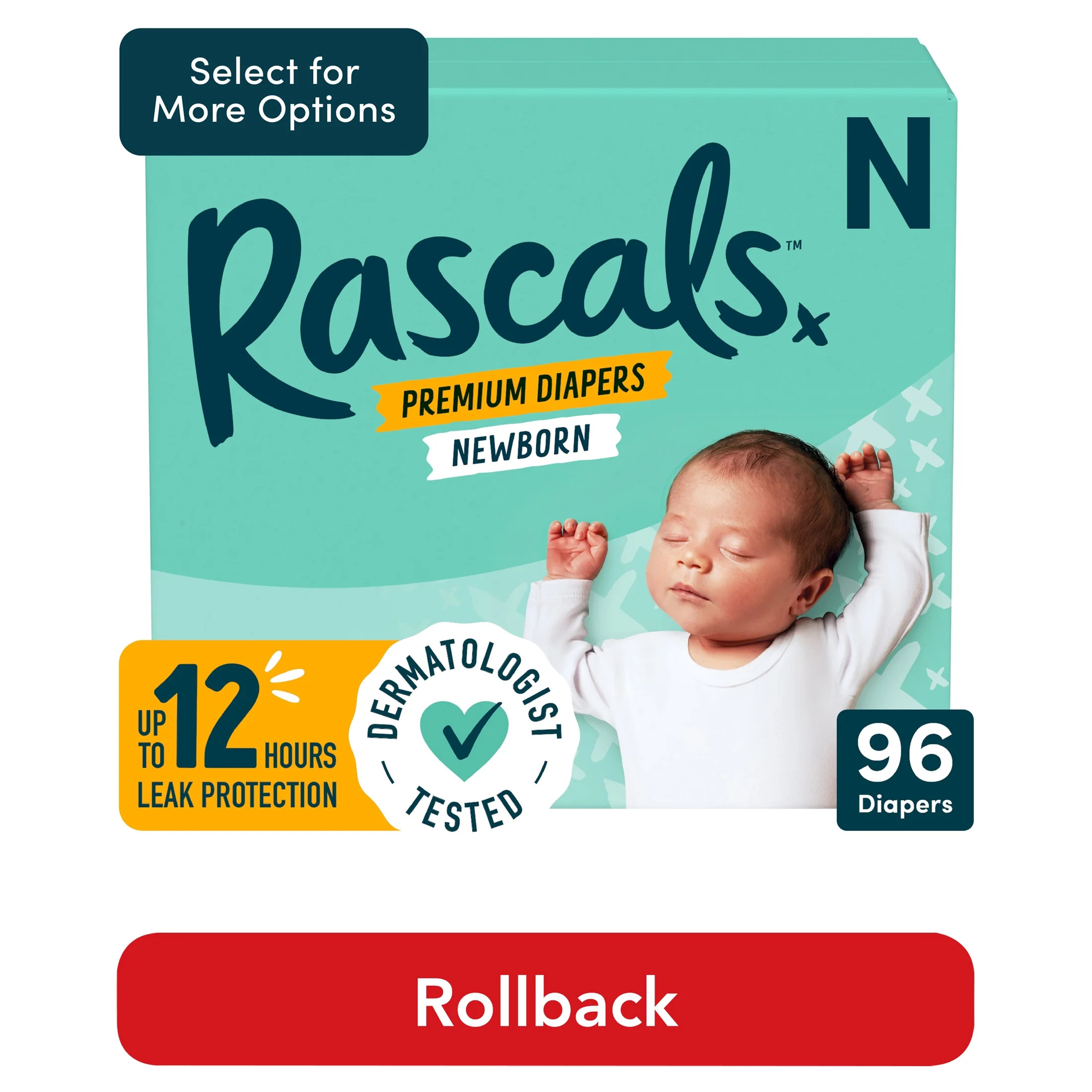 Rascals Newborn Premium Diaper, 96 Count (Select for More Options) | Walmart (US)