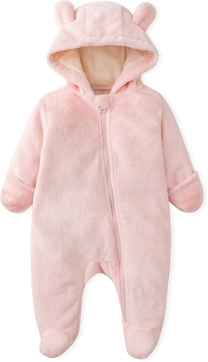 Amazon.com: Curipeer Infant Baby Onesie Bodysuit Fleece Bunting Footed Jumpsuit Sleeper Rompers 6... | Amazon (US)