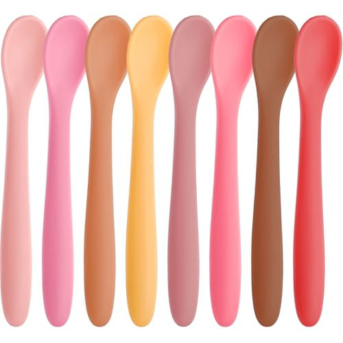 HANSGO 8-Piece Silicone Baby Spoons, First Stage Infant Self Feeding Spoons, Soft-Tip Gentle on Gums, Baby Utensils, Infant Training Spoon, Dishwasher Safe & Boil-proof | Amazon (US)