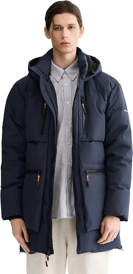 Orolay Men's Thickened Down Jacket Hooded Winter Puffer Jacket with 6 Pockets | Amazon (US)