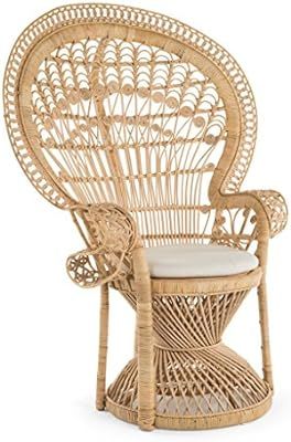 KOUBOO Pecock Grand Peacock Chair in Rattan with Seat Cushion, Natural Color, Large | Amazon (US)