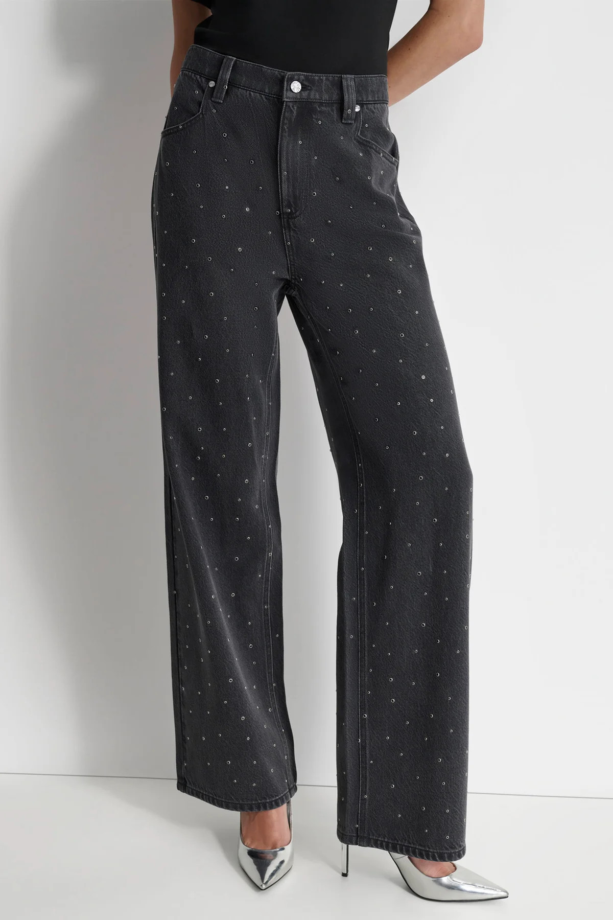 STUDDED STRAIGHT LEG DENIM | DKNY